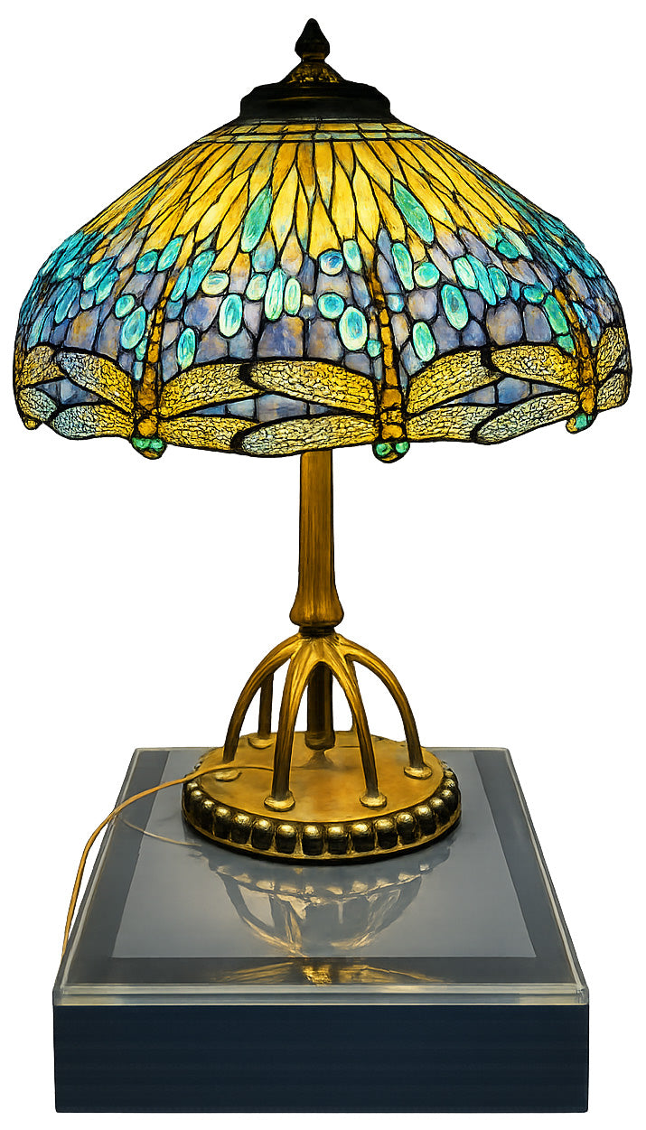 Original Tiffany Studios Hanginghead Dragonfly Tiffany lamp