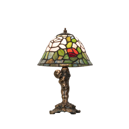 12-inch Tiffany Lamp Rosebush Cherub Accent by Meyda Lighting