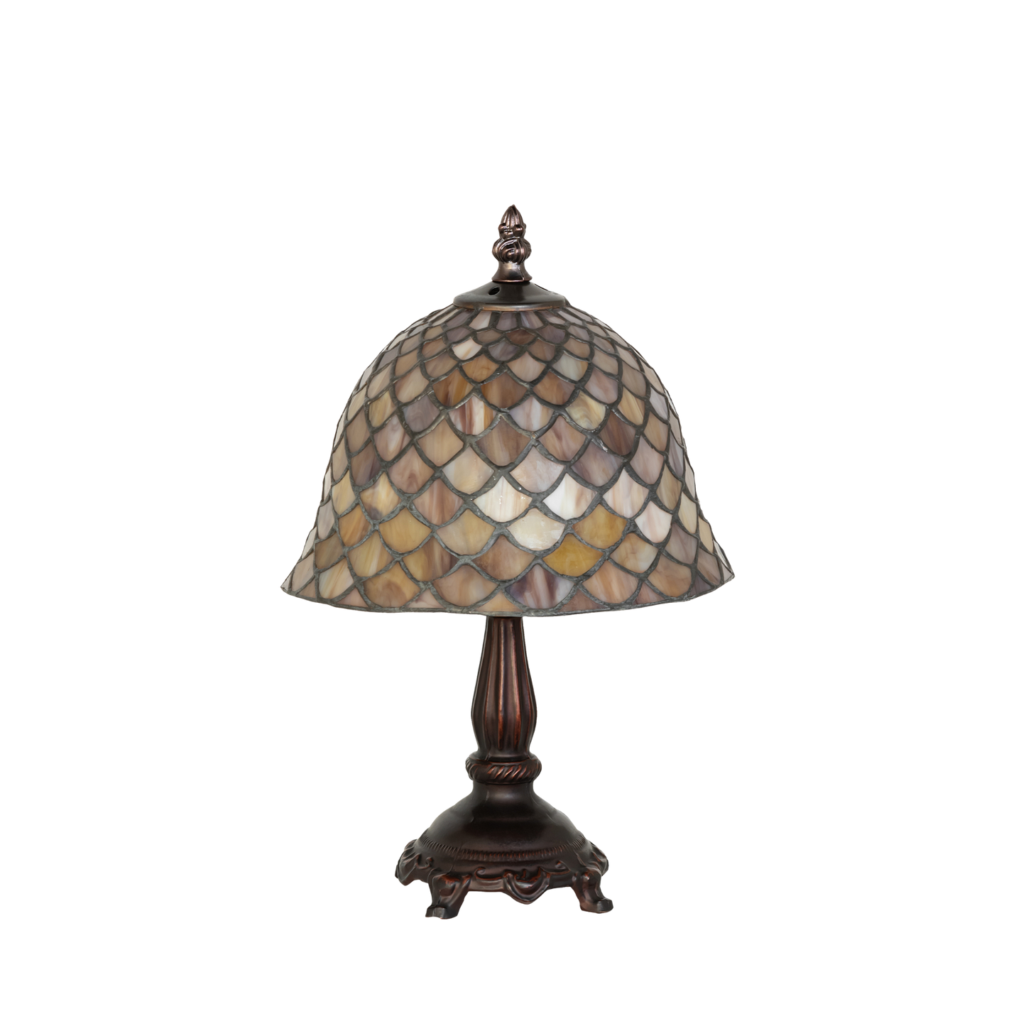 12-inch small tiffany lamp fishscale. Lamp light off. 