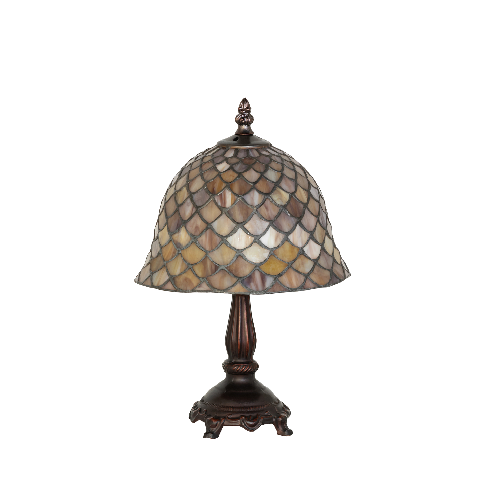 12-inch small tiffany lamp fishscale. Lamp light off. 