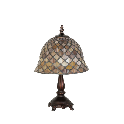 12-inch small tiffany lamp fishscale. Lamp light off. 
