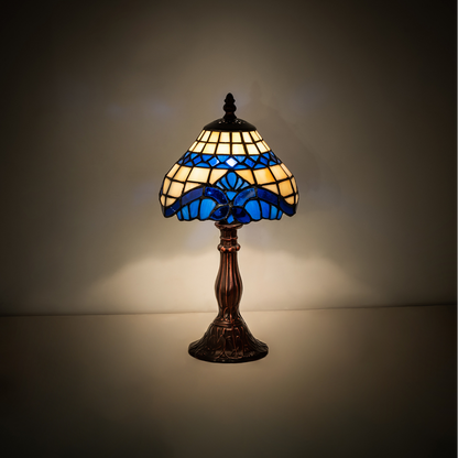 13-inch small tiffany lamp baroque on dark background. 