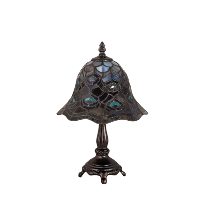 13.5 small tiffany lamp peacock. Lamp light off. 