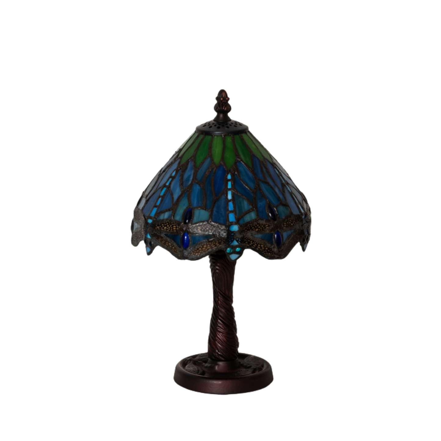 13 inch tiffany dragonfly lamp. Lamp with light off. 