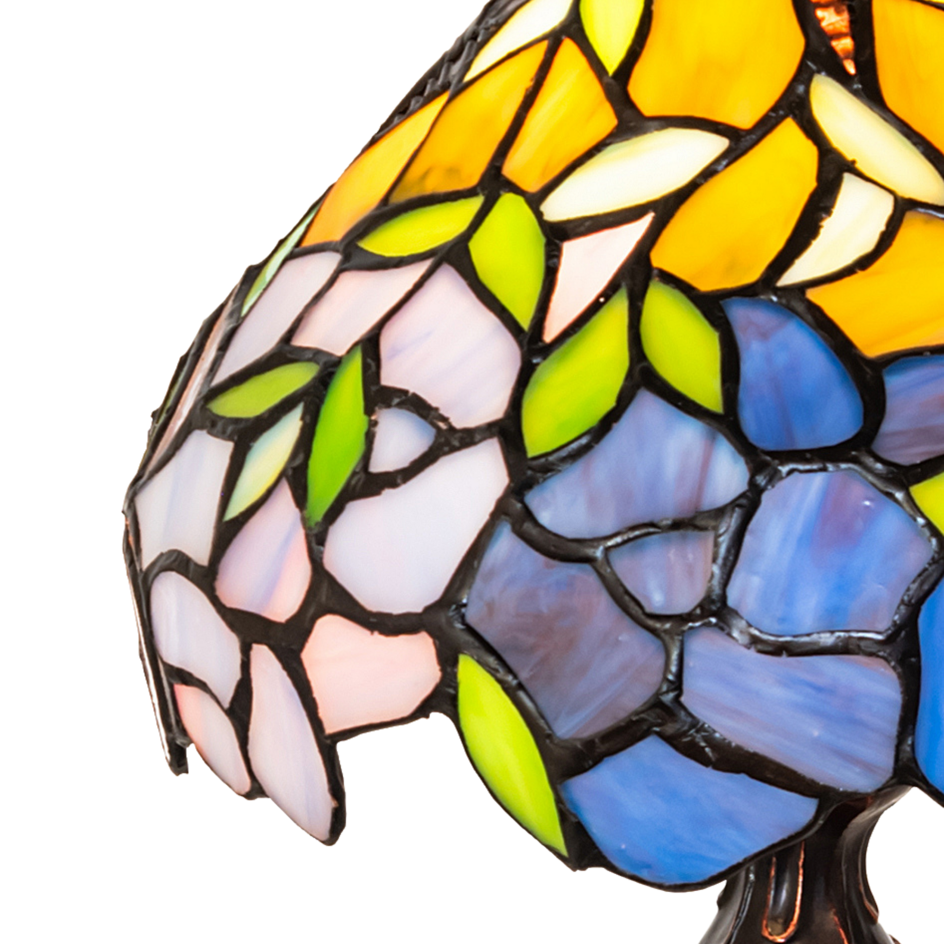 15-Inch Tiffany Floral Lamp High Duffner & Kimberly Laburnum Mini Close Up of shade