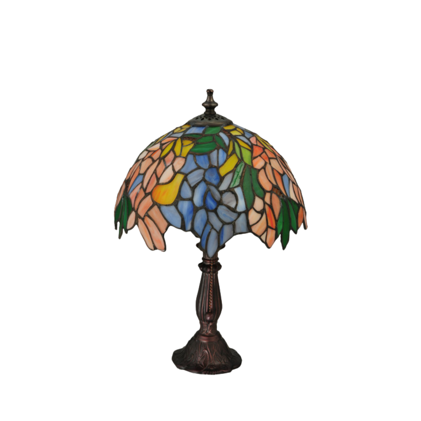 15-inch Tiffany Flower Lamp Laburnum Accent by Meyda Tiffany with lights off