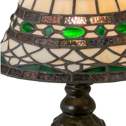 15-inch small tiffany lamp roman. Close up of glass shade. 