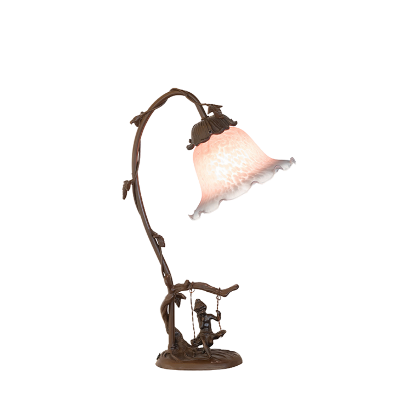 16-inch Flower Tiffany Lamp  Fluted Bell Cherub
