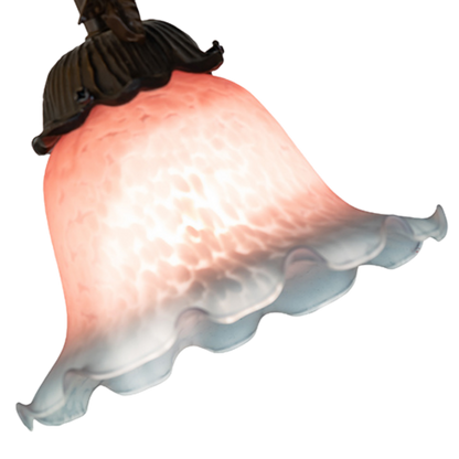 16-inch Flower Tiffany Lamp  Fluted Bell Cherub closeup of shade