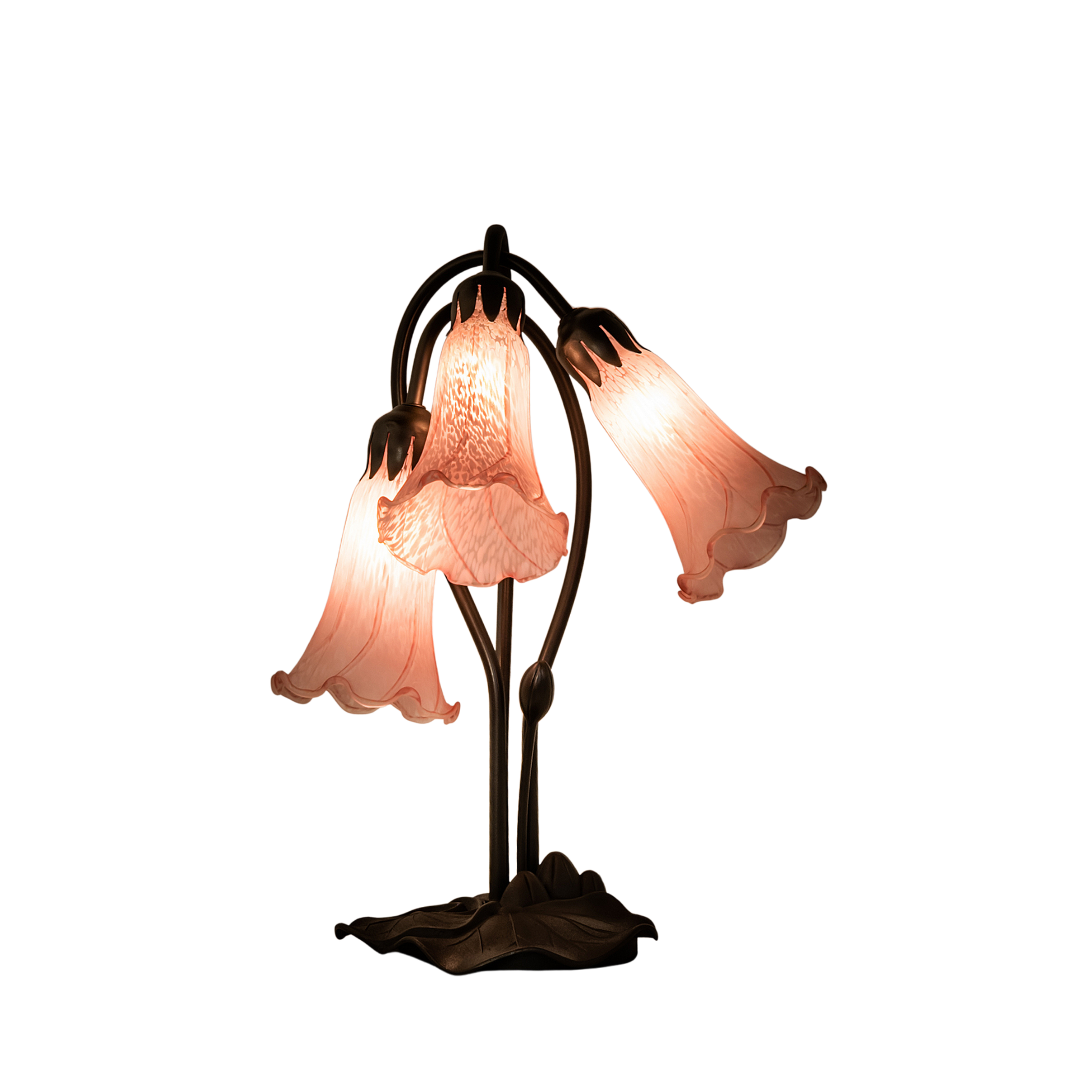 16-inch Flower Tiffany Lamp Pink Pond Lily Accent by Meyda Lighting