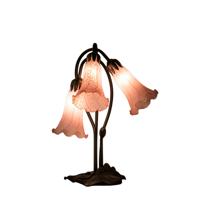16-inch Flower Tiffany Lamp Pink Pond Lily Accent by Meyda Lighting