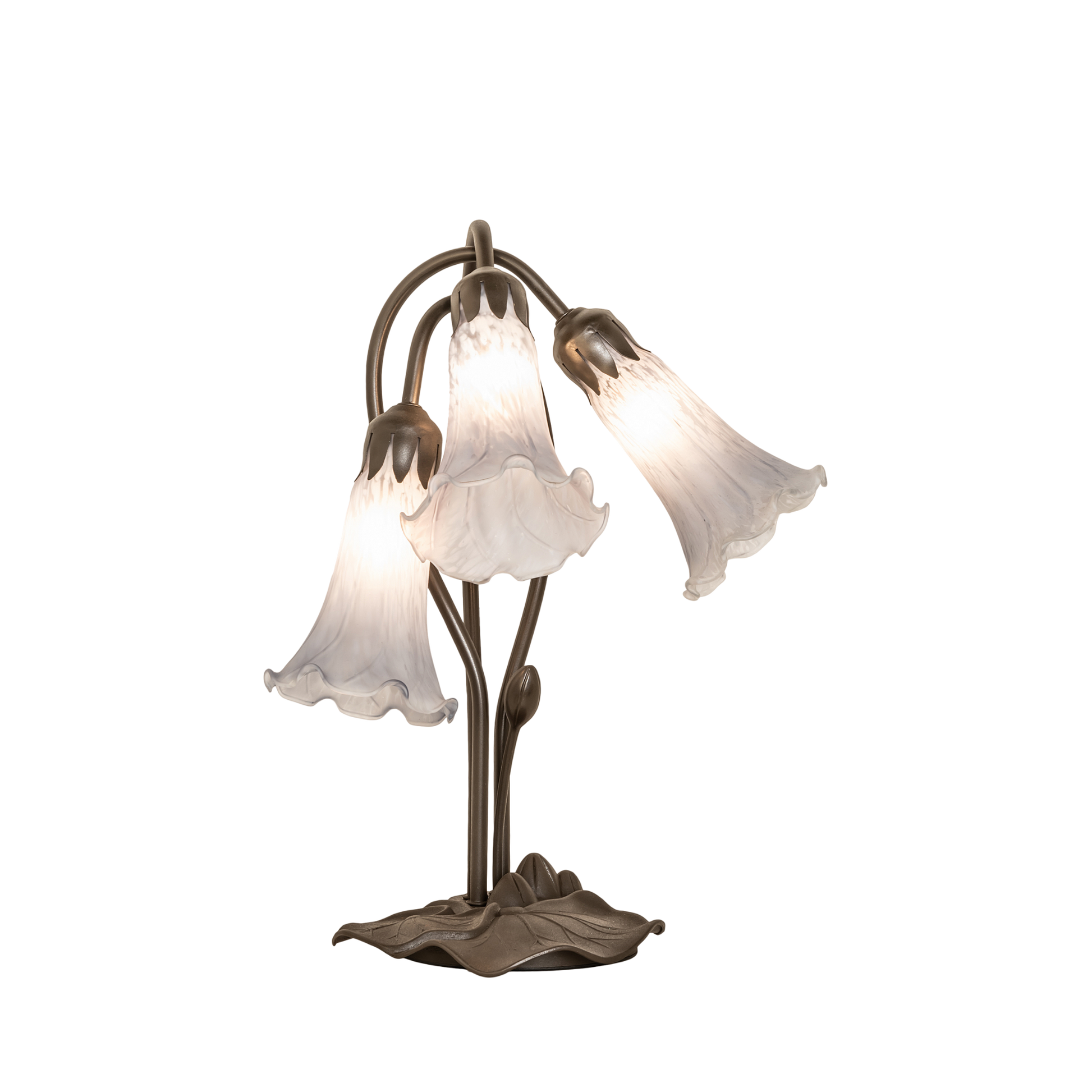 16-inch High Gray Flower Tiffany Lamp Pond Lily Accent by Meyda Tiffany