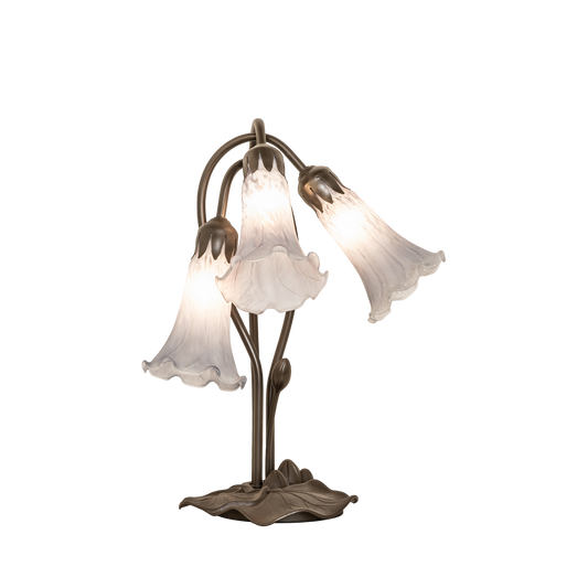 16-inch High Gray Flower Tiffany Lamp Pond Lily Accent by Meyda Tiffany