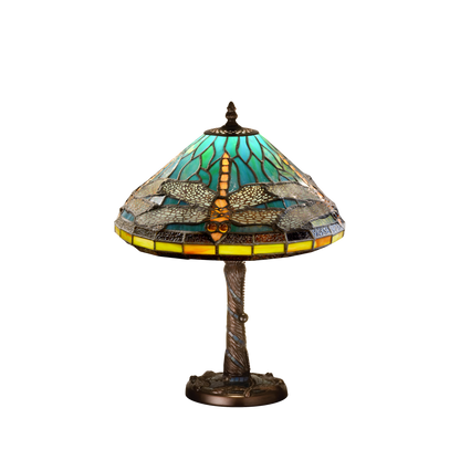 16-inch Tiffany Dragonfly Lamp with Twisted Fly Mosaic Base Accent by Meyda Lighting