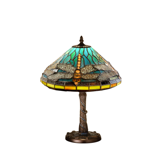16-inch Tiffany Dragonfly Lamp with Twisted Fly Mosaic Base Accent by Meyda Lighting