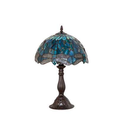 16 Inch Tiffany Table Lamp Dragonfly. Lamp lights off. 