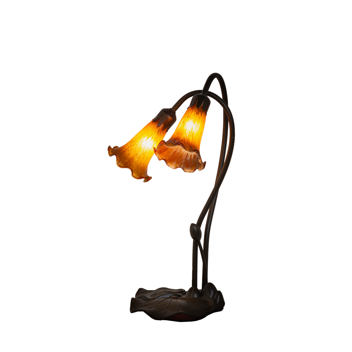 16 inch small tiffany lamp amber pond lily