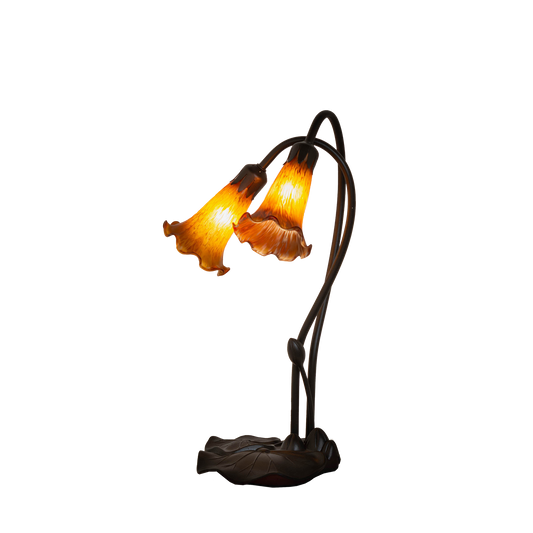 16 inch small tiffany lamp amber pond lily