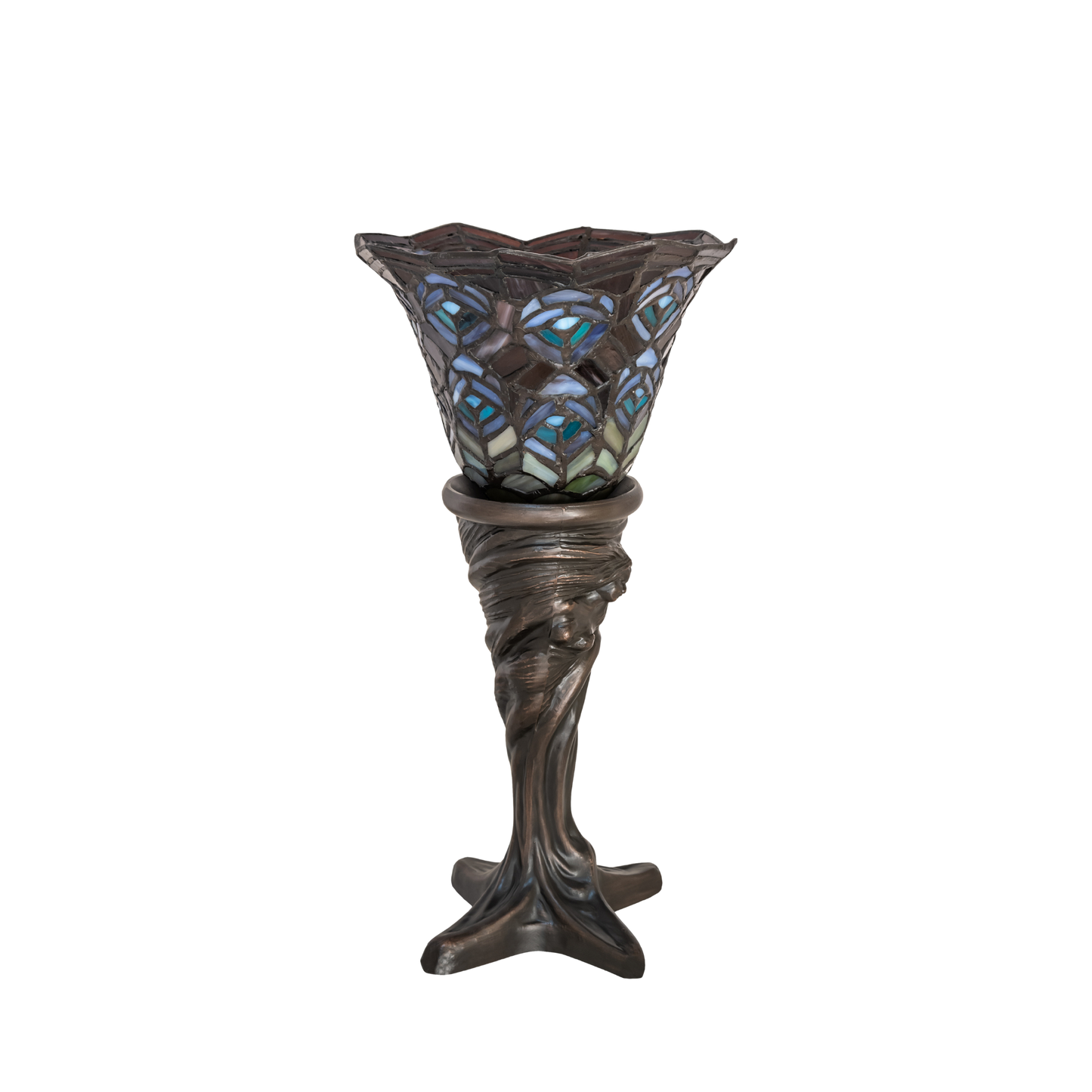 16 inch small tiffany lamp peacock. Lamp light off. 