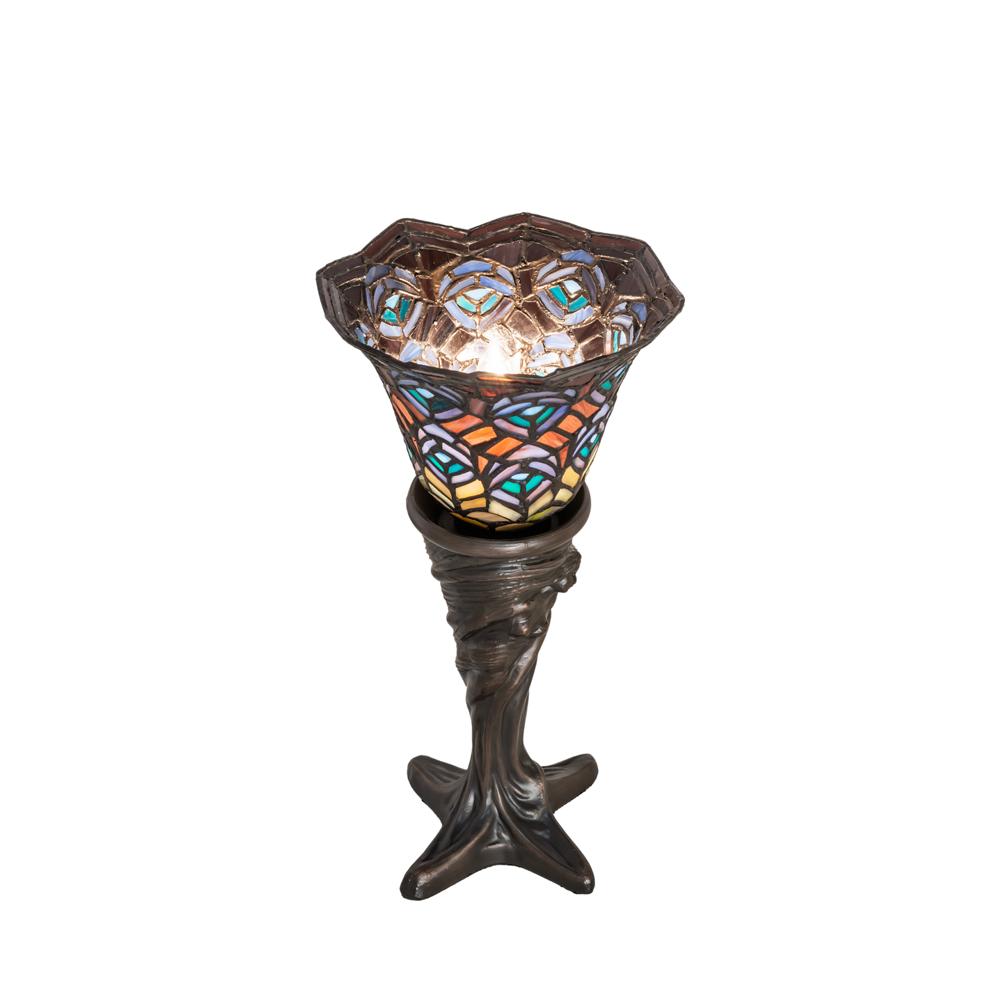16 inch small tiffany lamp peacock. Top view. 