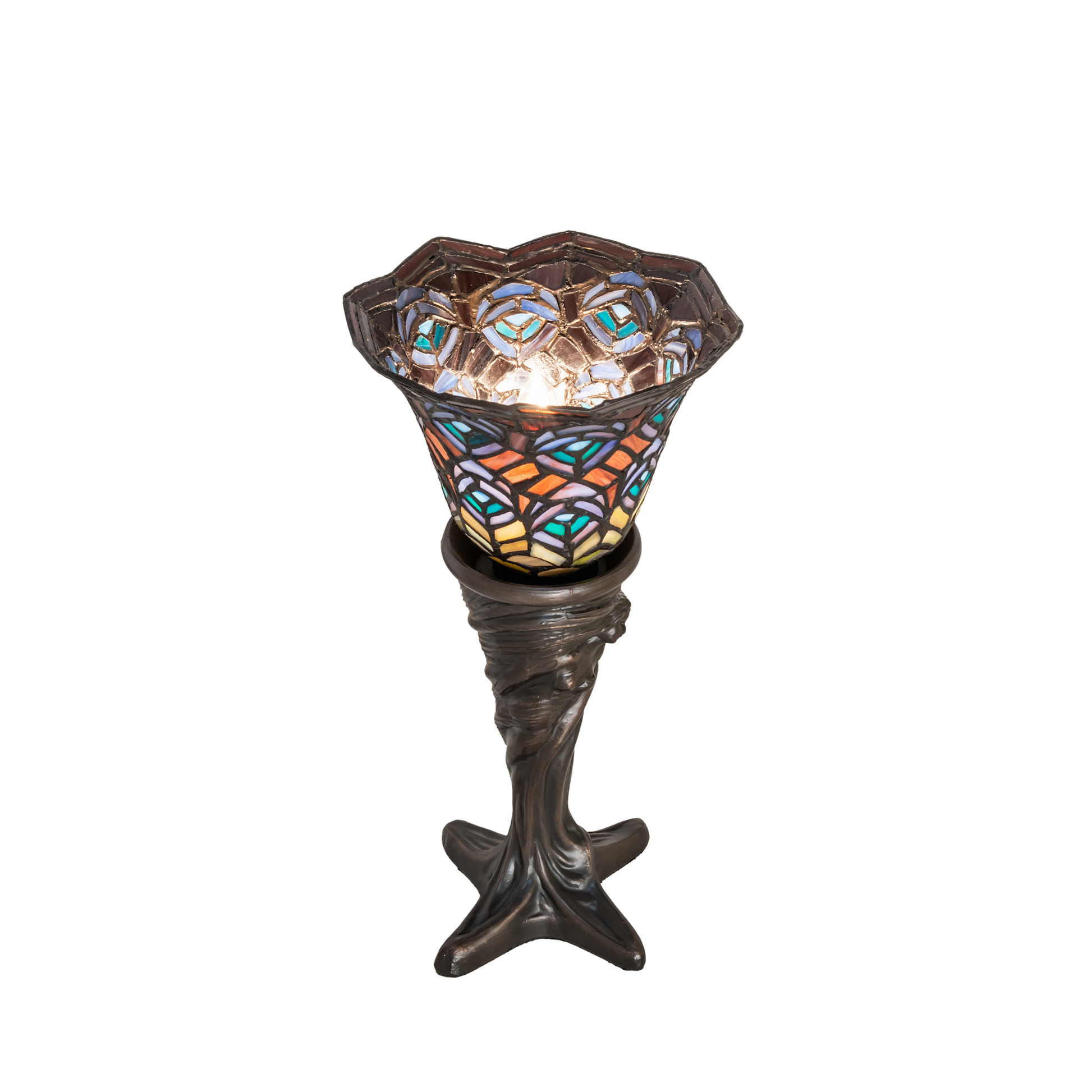16 inch small tiffany lamp peacock. Top view. 
