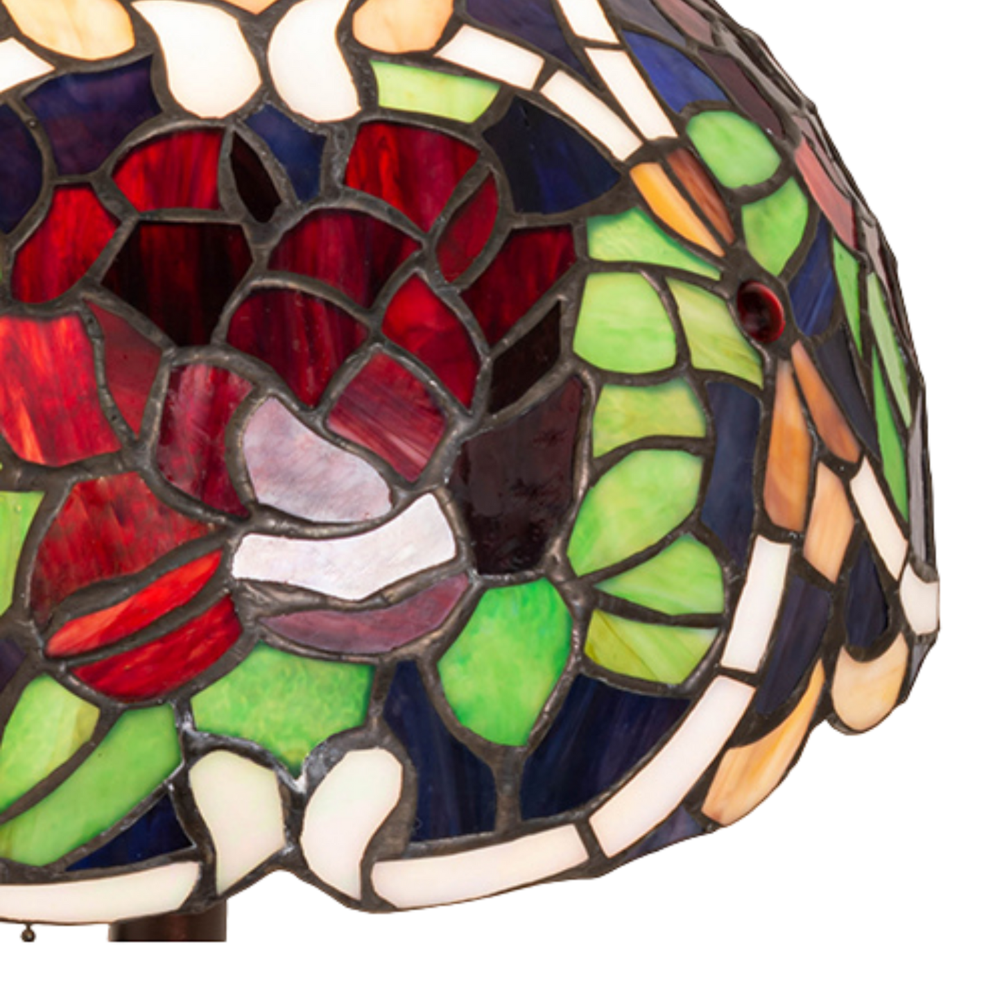 17-inch Rose Tiffany Lamp Renaissance Accent Closeup of Shade