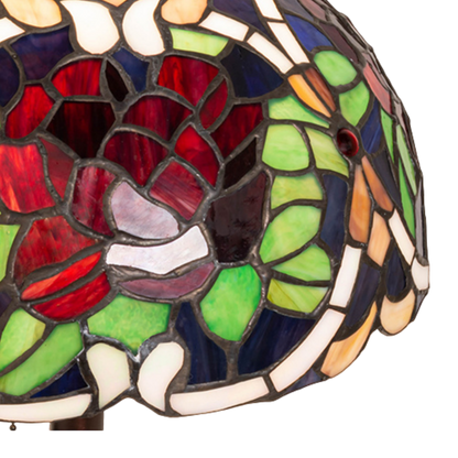 17-inch Rose Tiffany Lamp Renaissance Accent Closeup of Shade