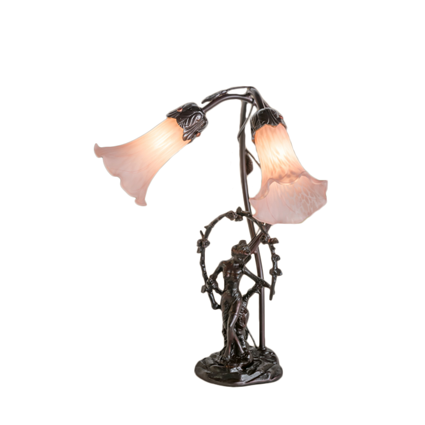 17-inch Tiffany Table Lamp Pink Pond Lily