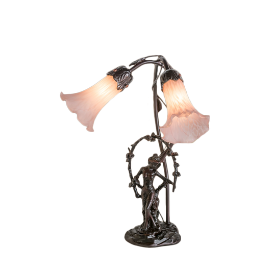 17-inch Tiffany Table Lamp Pink Pond Lily