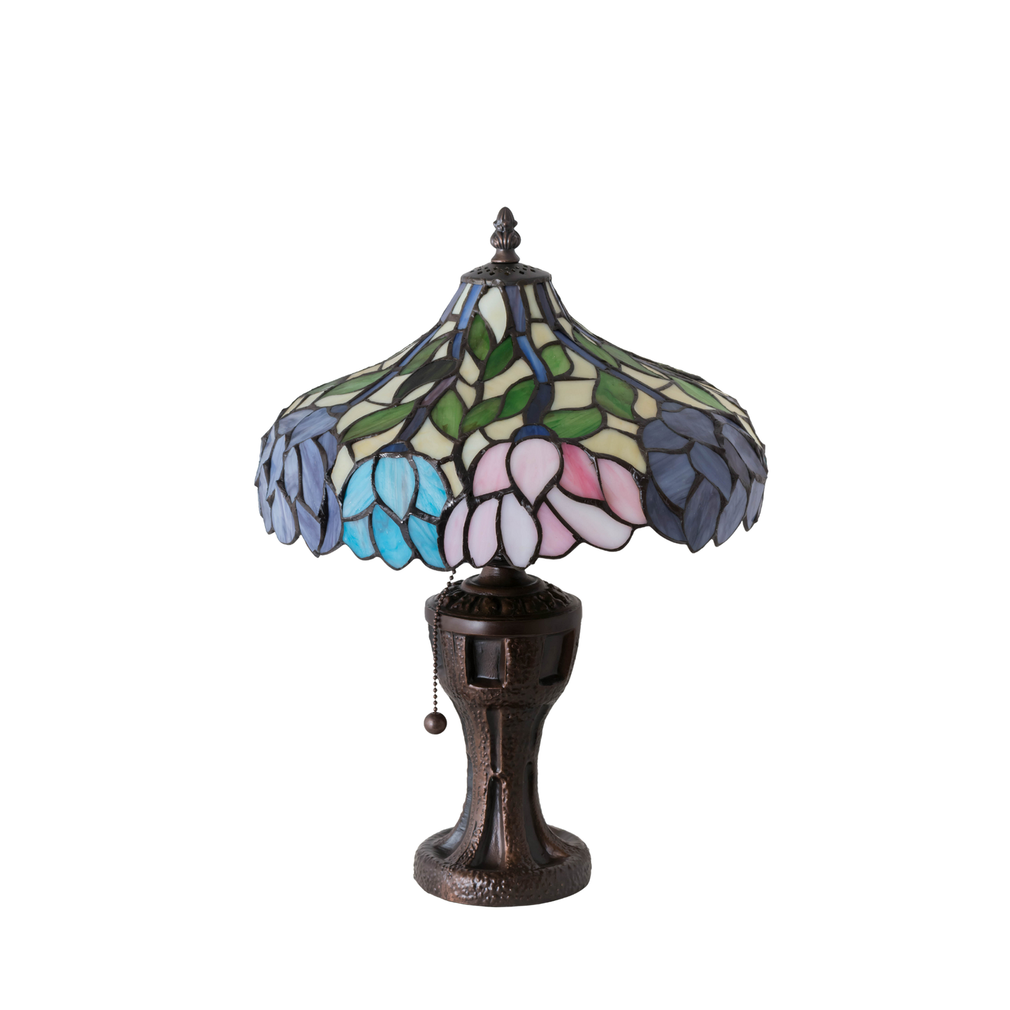 17-inch Tiffany Table Lamp 17 inch Wisteria. Lamp lights off. 