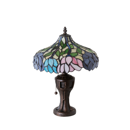 17-inch Tiffany Table Lamp 17 inch Wisteria. Lamp lights off. 