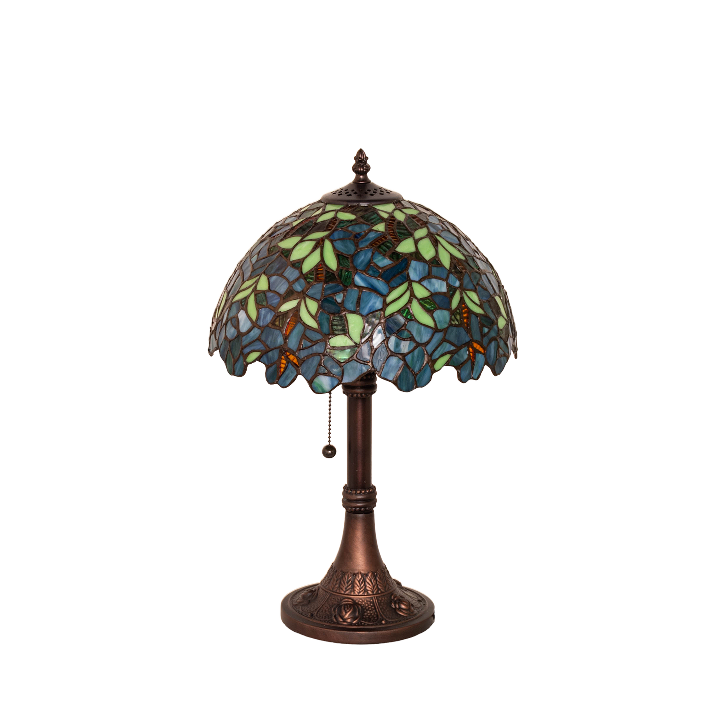 17-inch Tiffany Table Lamp Wisteria Nightfall. Lamp light off. 