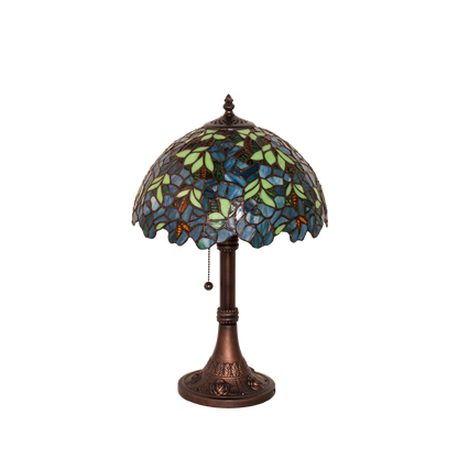 17-inch Tiffany Table Lamp Wisteria Nightfall. Lamp light off. 