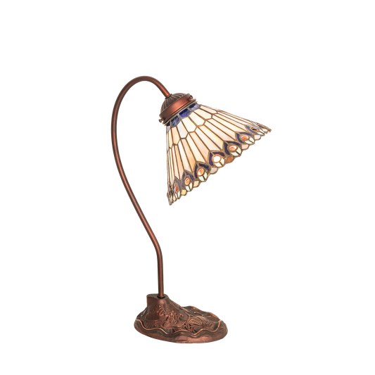 18-inch tiffany desk lamp peacock jeweled