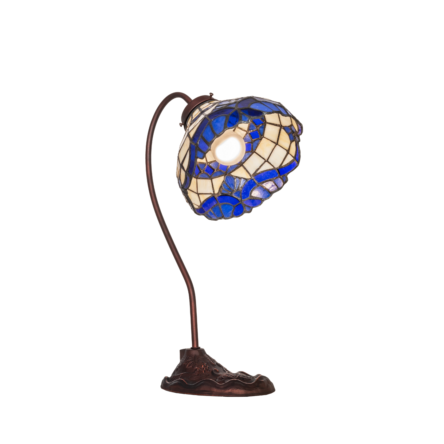 18-inch tiffany desk lamp baroque. Upward view. 