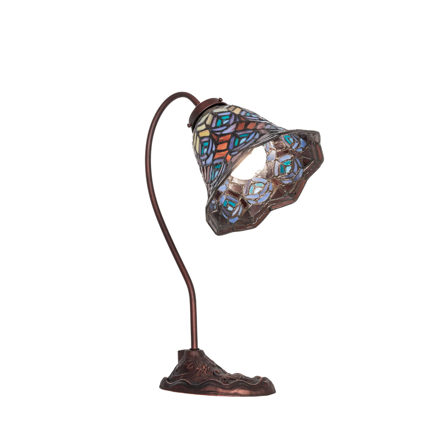 18-inch tiffany desk lamp peacock. Side view
