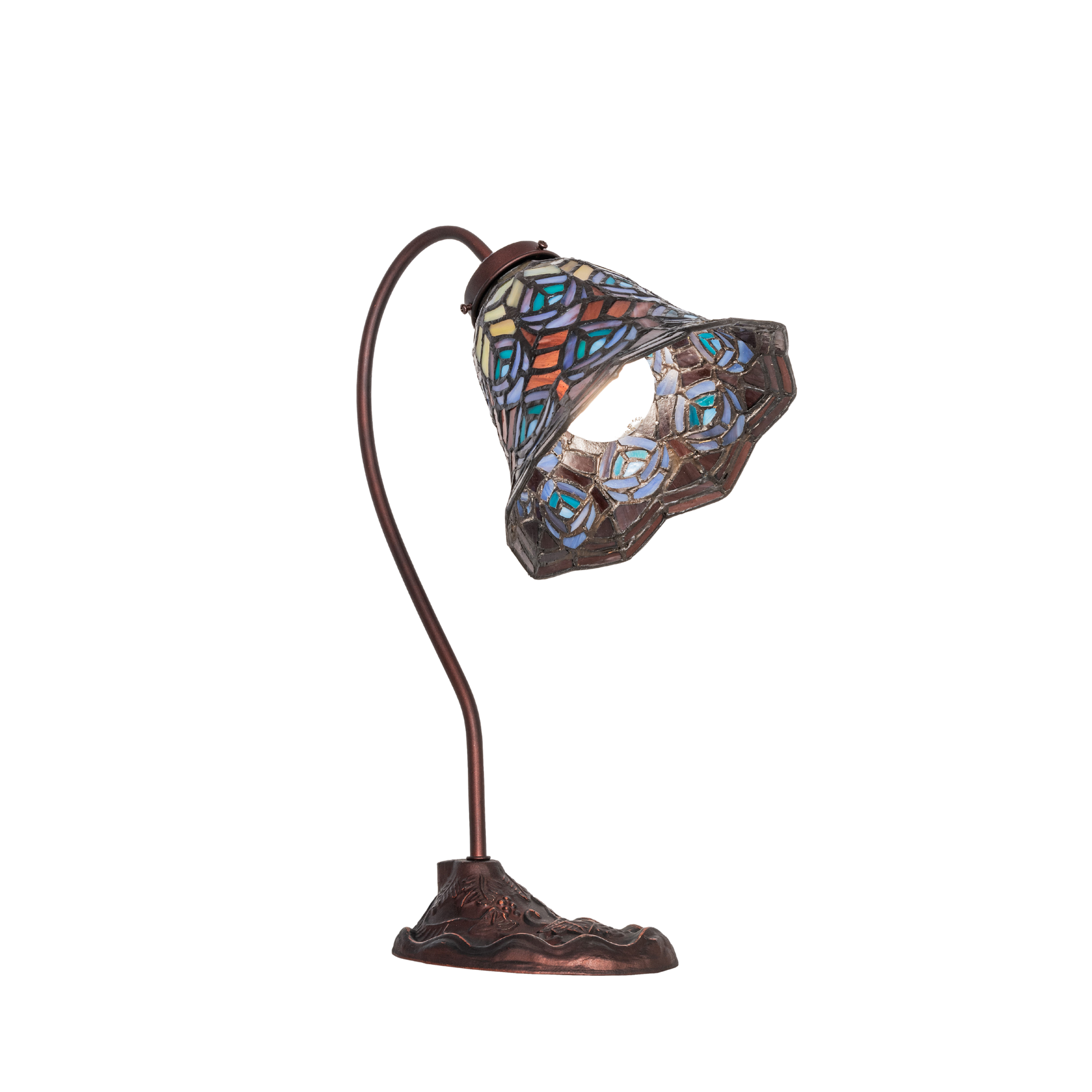 18-inch tiffany desk lamp peacock. Side view