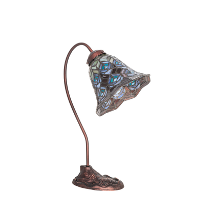 18-inch tiffany desk lamp peacock. Lamp light off. 