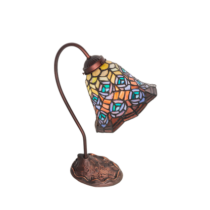 18-inch tiffany desk lamp peacock. Top down view. 
