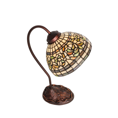 18-inch tiffany desk lamp turning leaf. Top down view. 