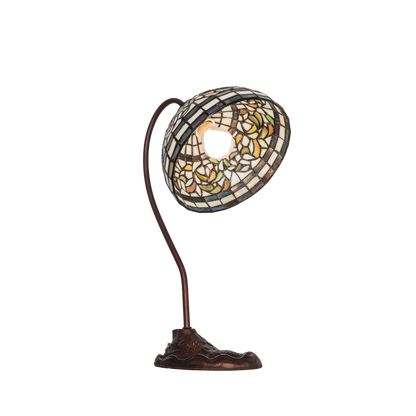 18-inch tiffany desk lamp turning leaf. Upward view.