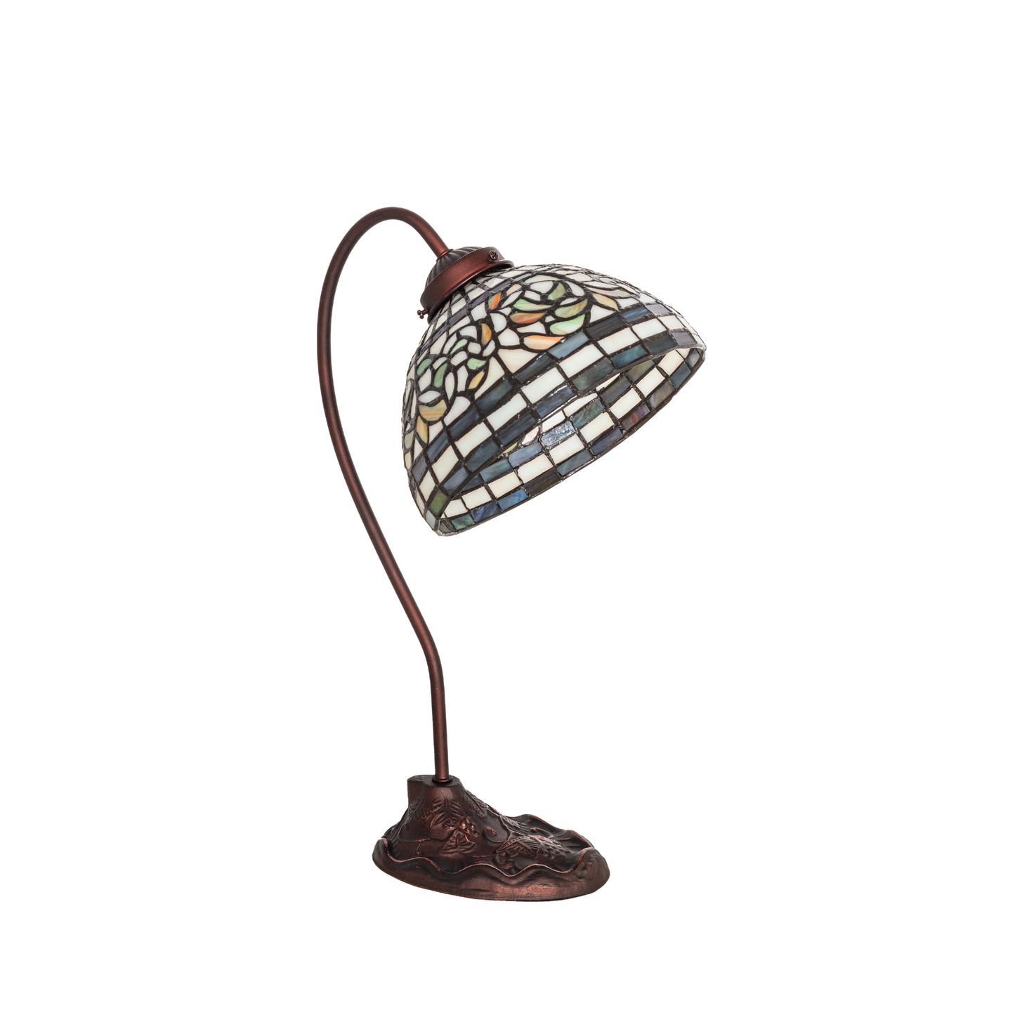 18-inch tiffany desk lamp turning leaf. lamp light off. 
