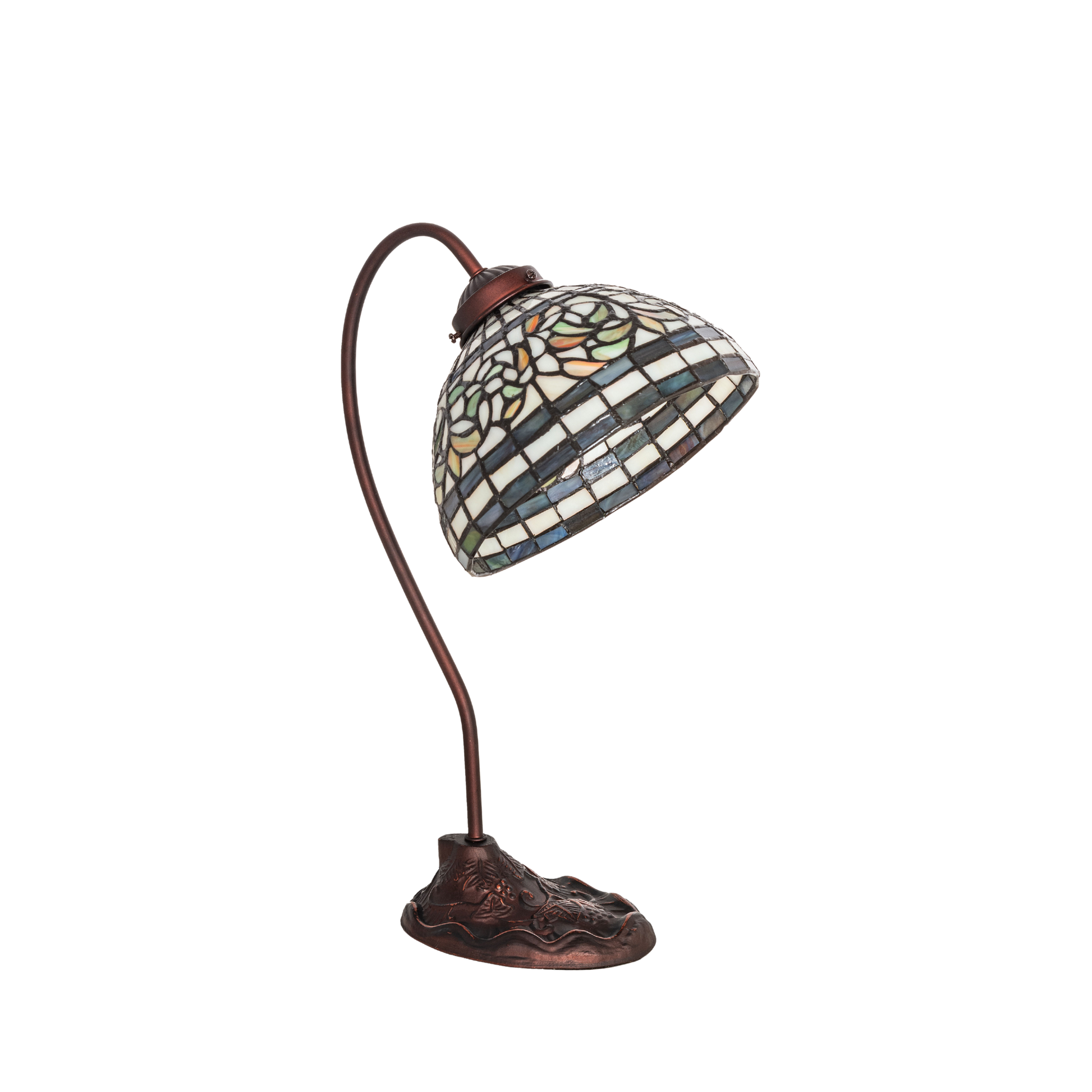 18-inch tiffany desk lamp turning leaf. lamp light off. 