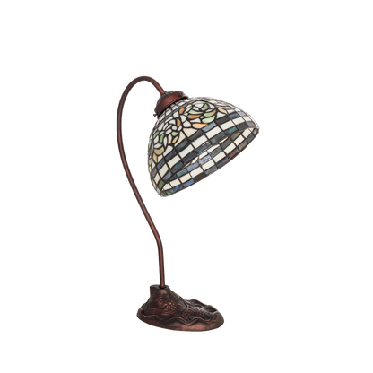 18-inch tiffany desk lamp turning leaf. lamp light off. 