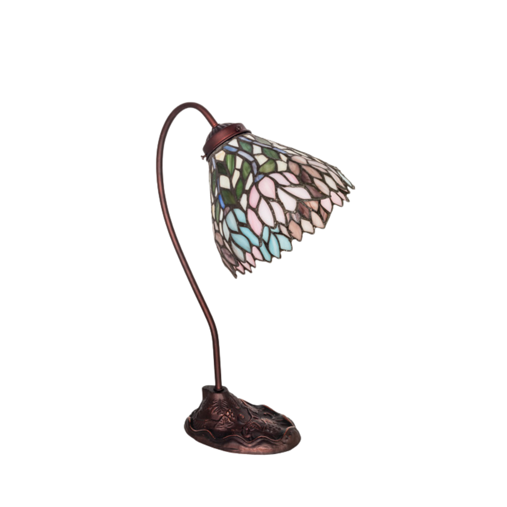 18-inch tiffany desk lamp wisteria. Lamp light off. 