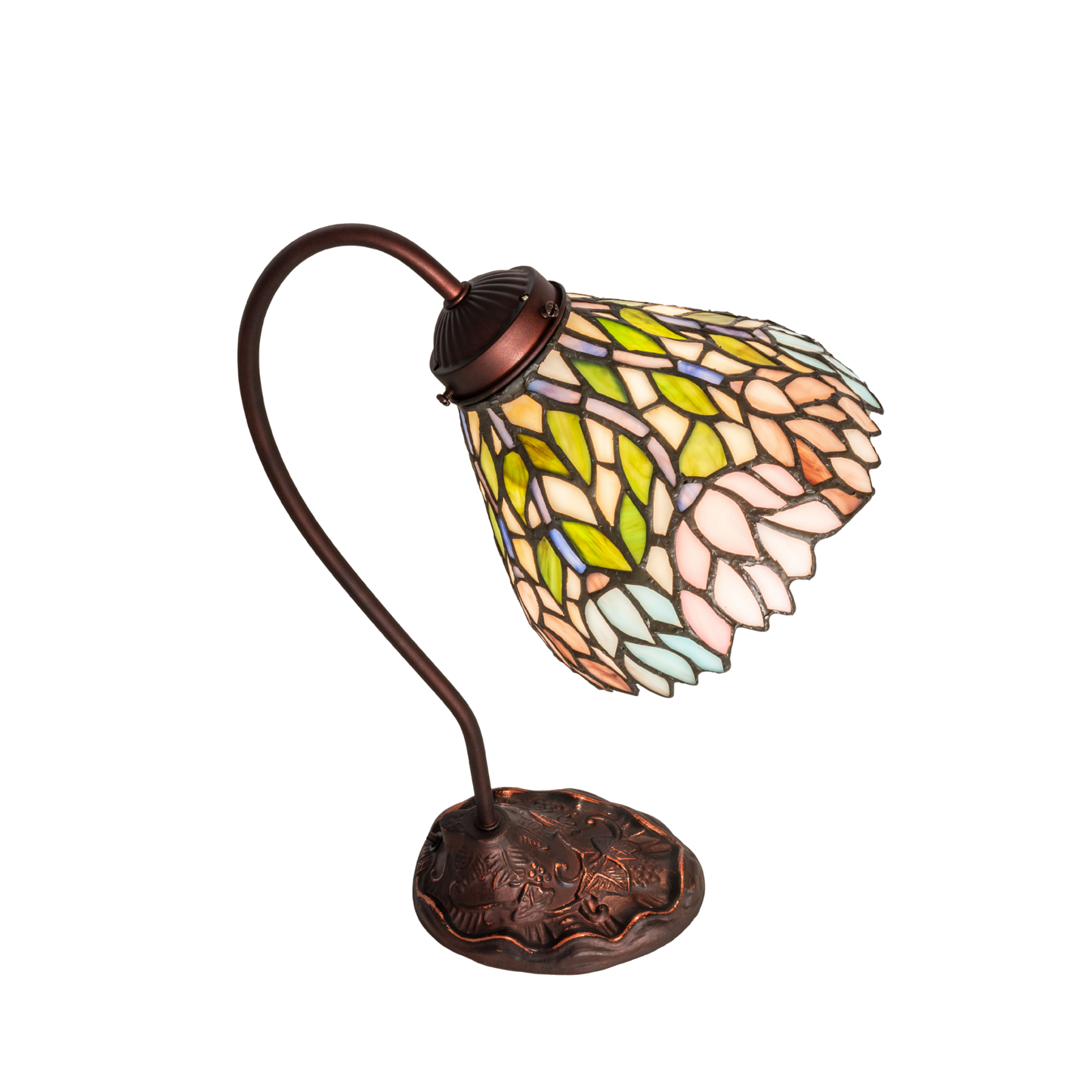 18-inch tiffany desk lamp wisteria. Top down view. 