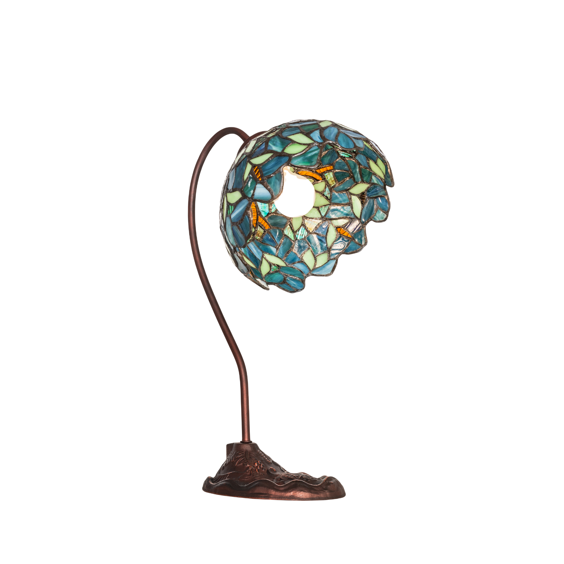 18-inch tiffany desk lamp wisteria nightfall. Upward view. 