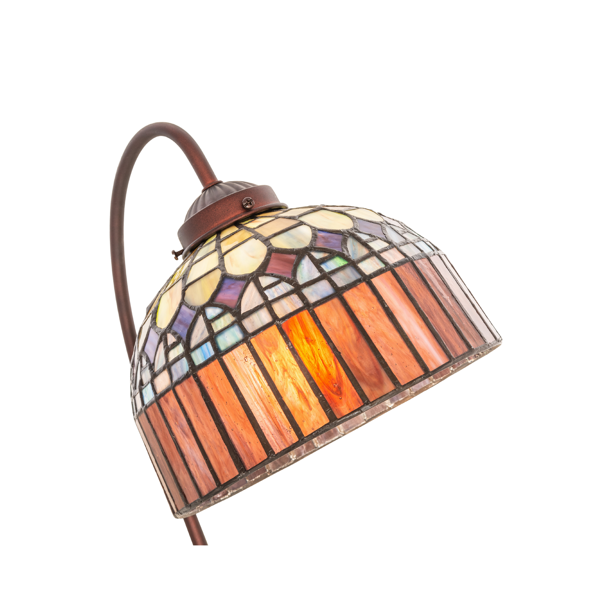 18 inch tiffany desk lamp candice. Close up of glass shade. 