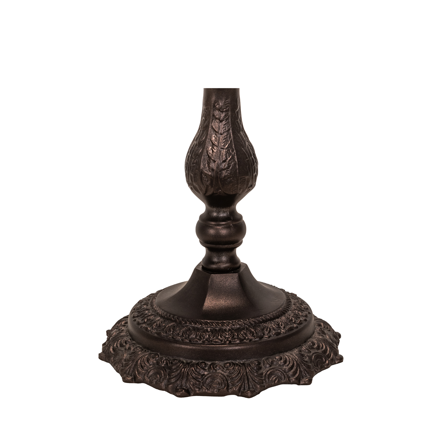 20-inch Tiffany Table Lamp Poinsettia. Close up of base. 