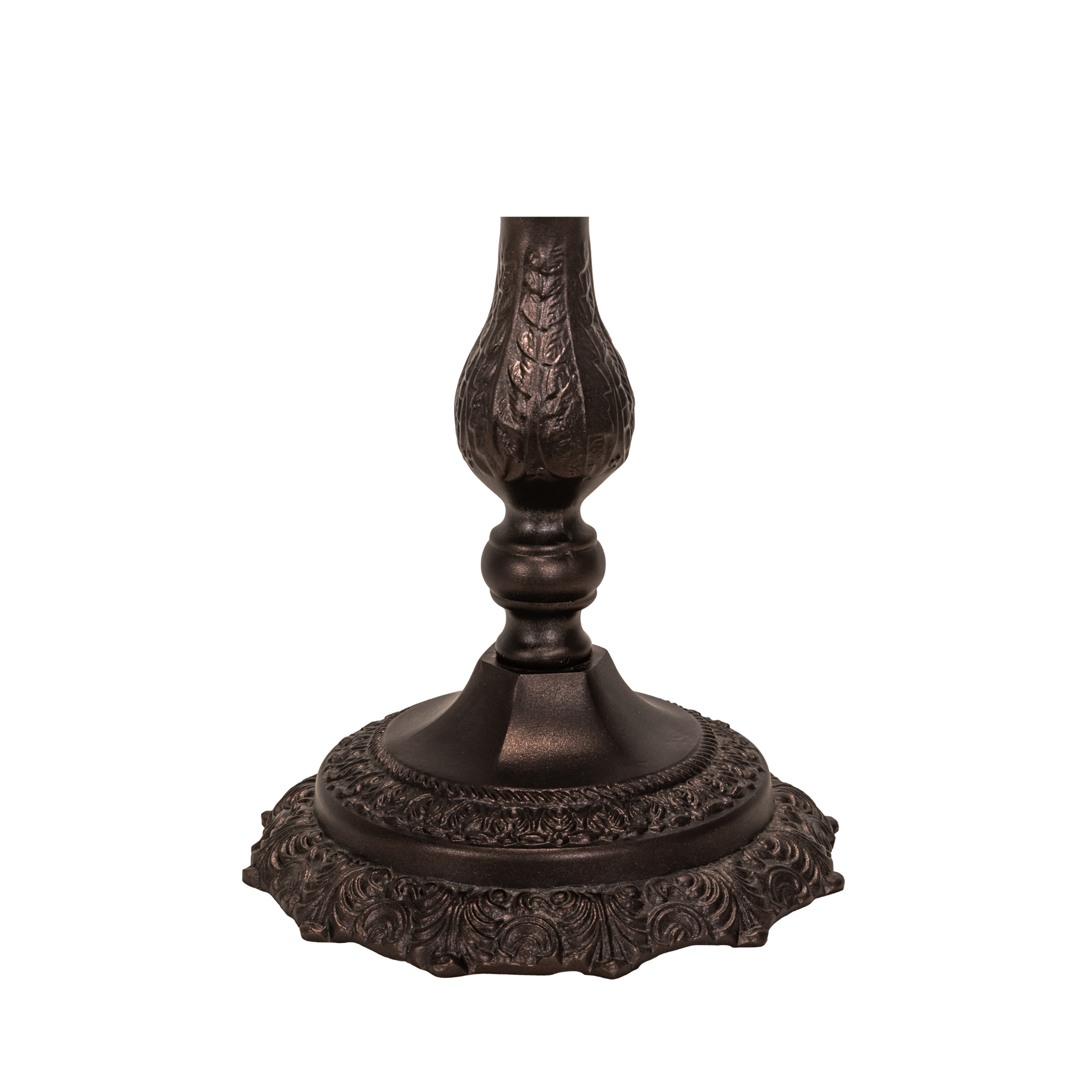 20-inch Tiffany Table Lamp Poinsettia. Close up of base. 